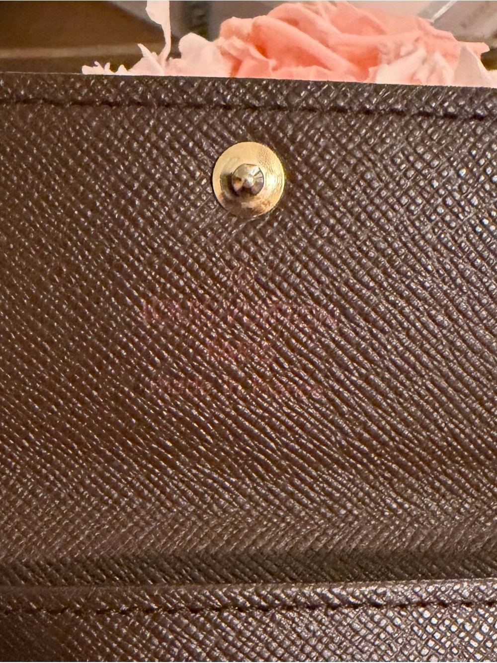 Louis Vuitton Brown Damier Ebene Key Pouch with Gold Snap - Picture 6 of 8